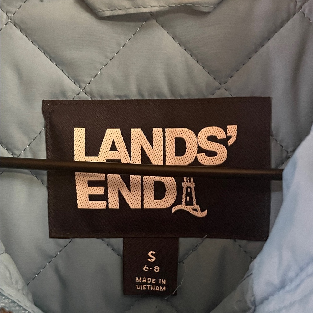 Lands' End Capri Blue Quilted Barn Chore Jacket - Picture 2 of 8